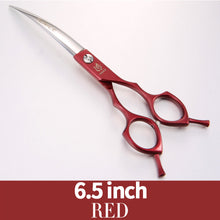 Load image into Gallery viewer, Fenice Professional symetrical handle colorful 6.5 inch pet dog curved animal grooming scissors
