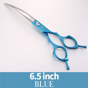 Fenice Professional symetrical handle colorful 6.5 inch pet dog curved animal grooming scissors