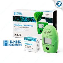 Load image into Gallery viewer, HANNA HI736 ULR Phosphate Tester Contains 25 test packs to test phosphate PO4 concentration in seawater aquarium reef tank
