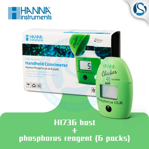 HANNA HI736 ULR Phosphate Tester Contains 25 test packs to test phosphate PO4 concentration in seawater aquarium reef tank