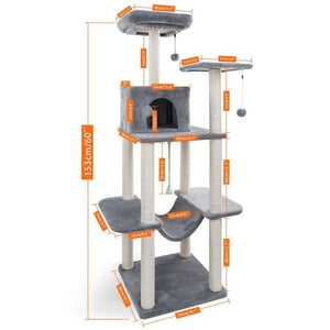 Free Shipping Pet Luxury Furniture Cat Tower Pet Cat Tree Towers Climbing Shelf Cats Apartment Game Habitat Cat Tower Condo Toy